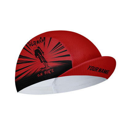 Customized Old Man On Bike Unisex Cycling Cap Sports Hats