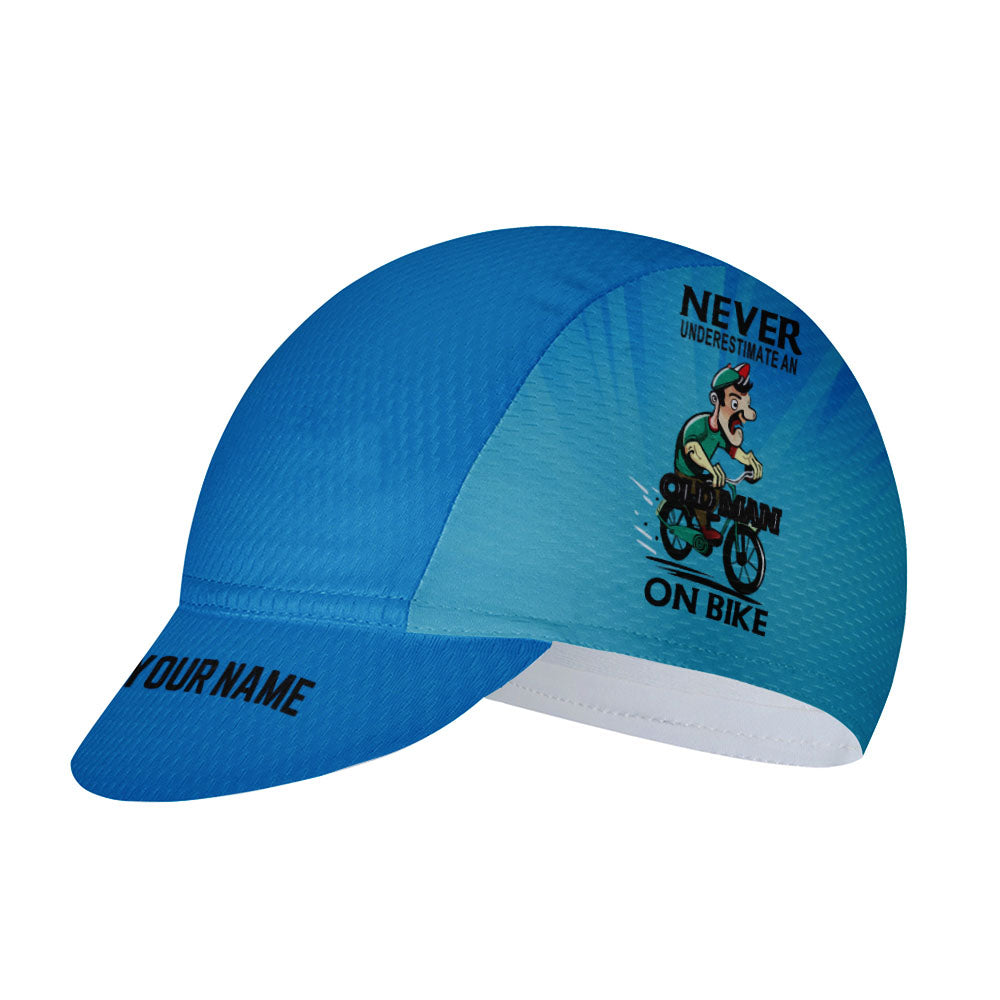 Customized Never Underestimate an Old Man On Bike Unisex Cycling Cap Sports Hats