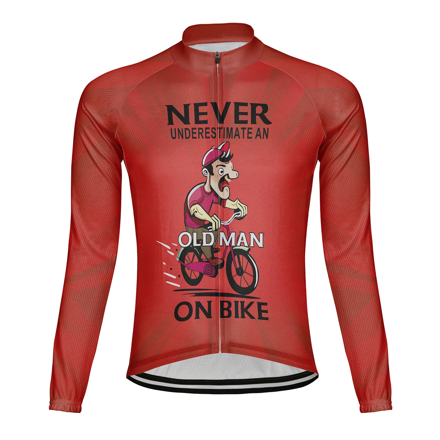 Customized Never Underestimate An Old Man On Bike Men's Cycling Jersey Long Sleeve