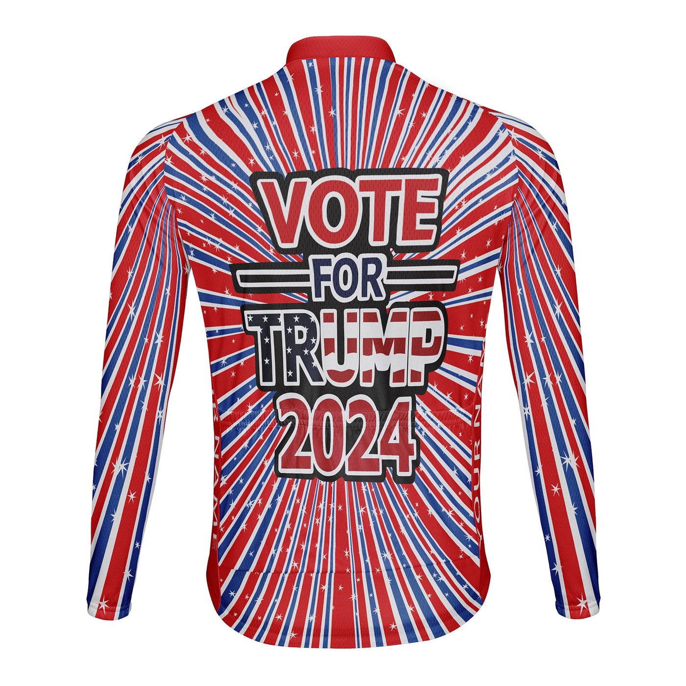 Customized Trump 2024 Men's Winter Thermal Fleece Cycling Jersey Long Sleeve