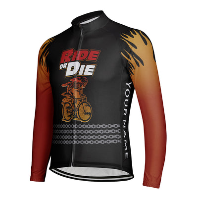Customized Ride or Die Men's Cycling Jersey Long Sleeve