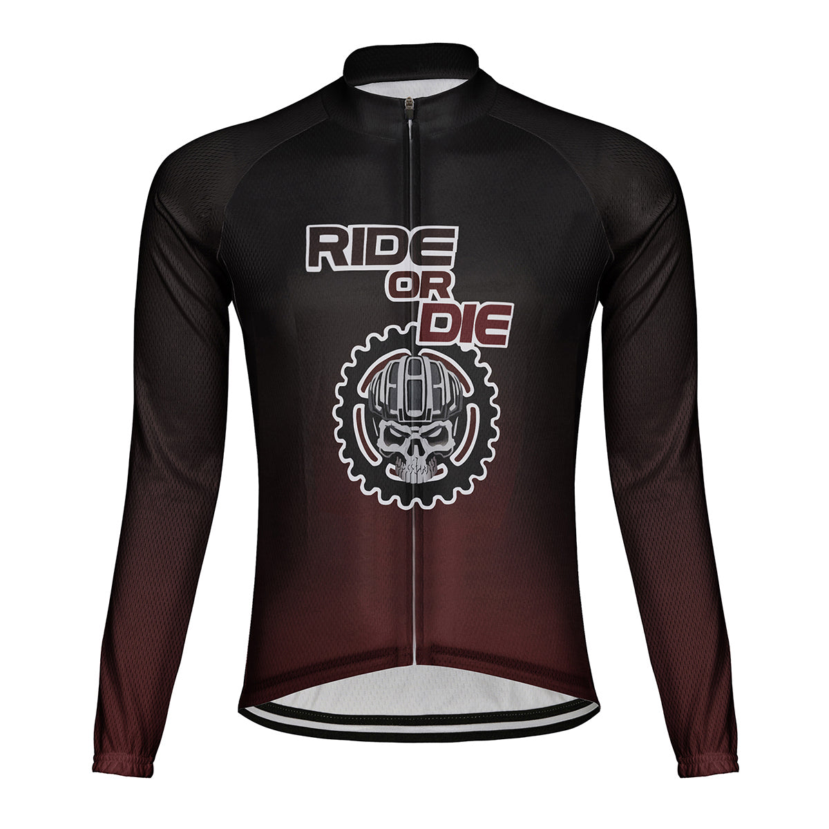 Customized Ride or Die Men's Winter Thermal Fleece Cycling Jersey Long Sleeve