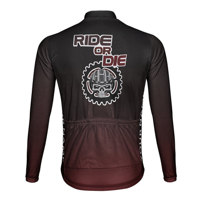 Customized Ride or Die Men's Winter Thermal Fleece Cycling Jersey Long Sleeve