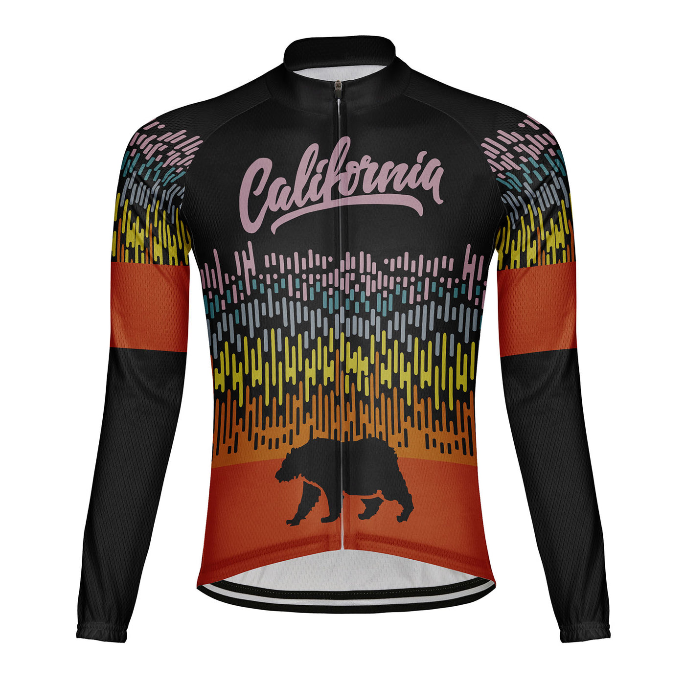 Customized California Men's Winter Thermal Fleece Cycling Jersey Long Sleeve
