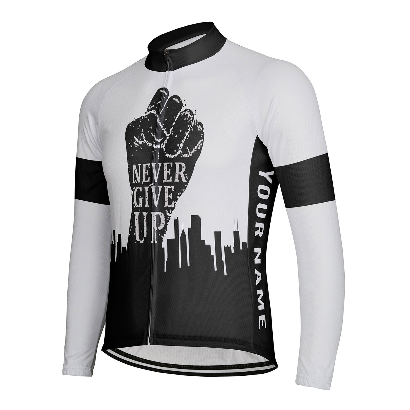 Customized Never Give Up Men's Cycling Jersey Long Sleeve