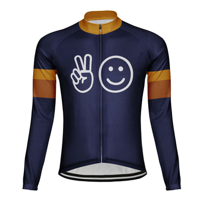 Customized Smile Men's Winter Thermal Fleece Cycling Jersey Long Sleeve