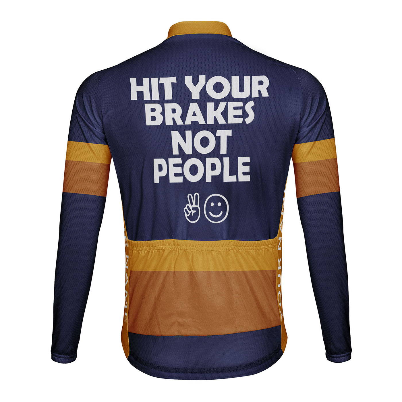 Customized Smile Men's Winter Thermal Fleece Cycling Jersey Long Sleeve