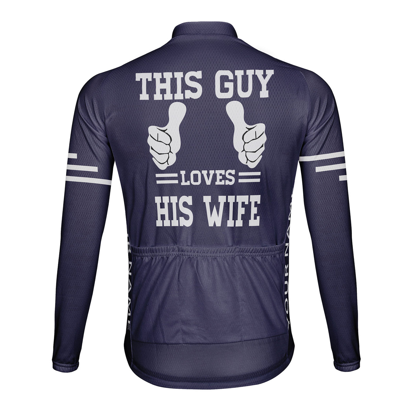 Customized This Guy Loves His Wife Men's Cycling Jersey Long Sleeve