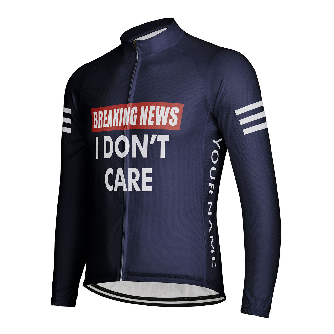 Customized Breaking News I Don't Care Men's Cycling Jersey Long Sleeve