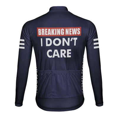Customized Breaking News I Don't Care Wife Men's Winter Thermal Fleece Cycling Jersey Long Sleeve