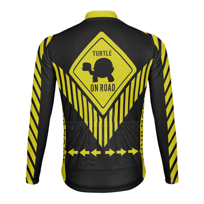Customized Turtle On Road Men's Cycling Jersey Long Sleeve