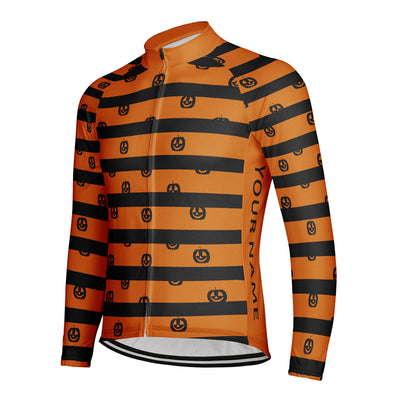 Customized Halloween Men's Winter Thermal Fleece Cycling Jersey Long Sleeve