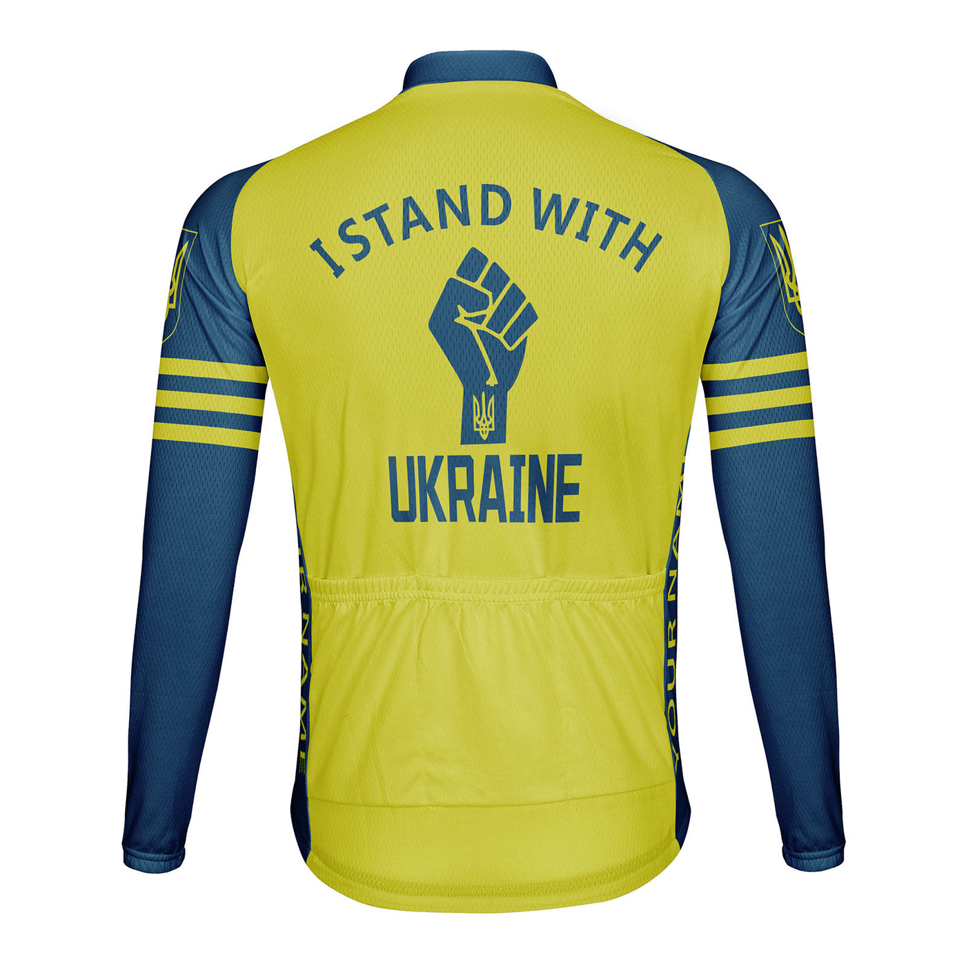 Customized I Stand With Ukraine Men's Cycling Jersey Long Sleeve