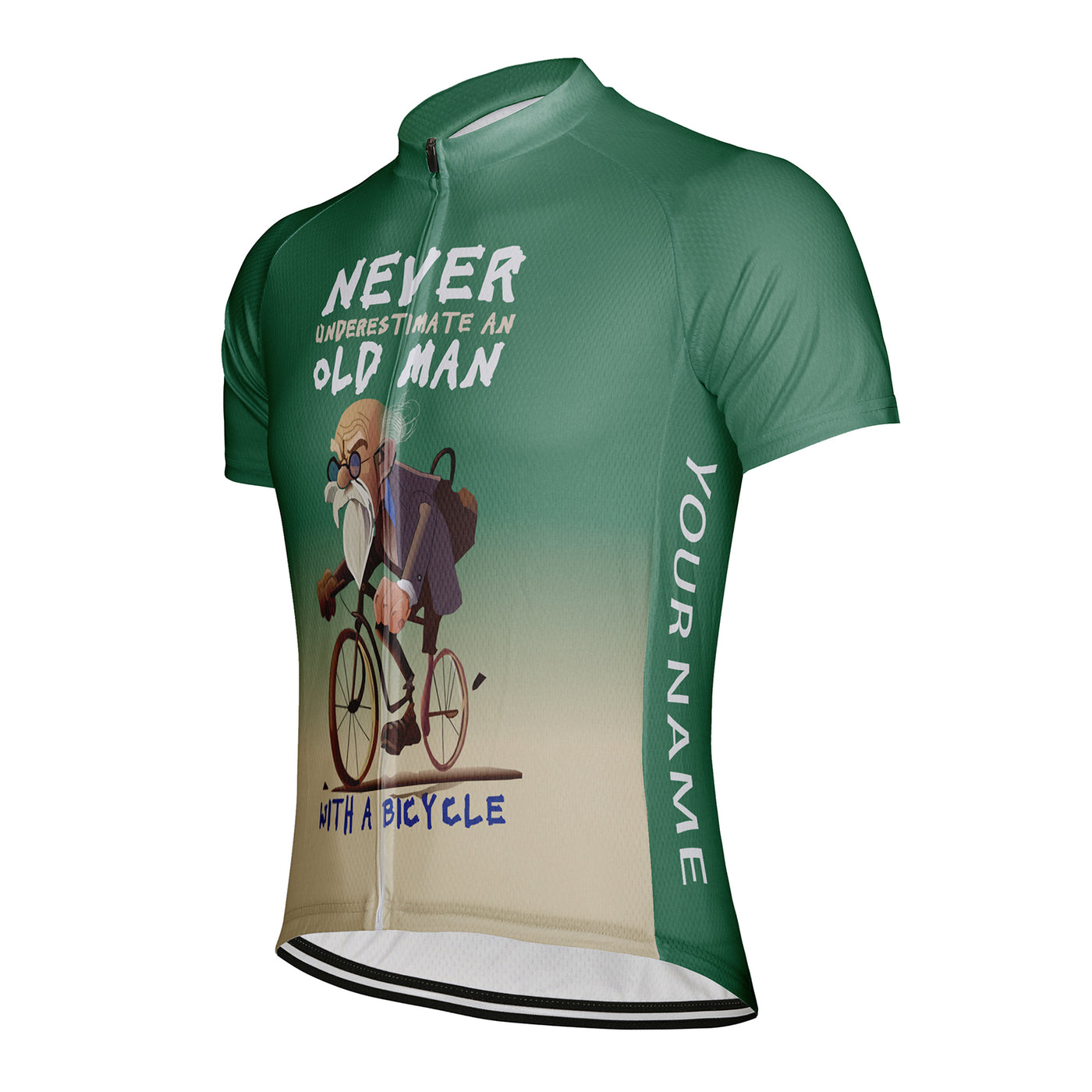 Customized Never Underestimate An Old Man With A Bicycle Men's Cycling Jersey Short Sleeve