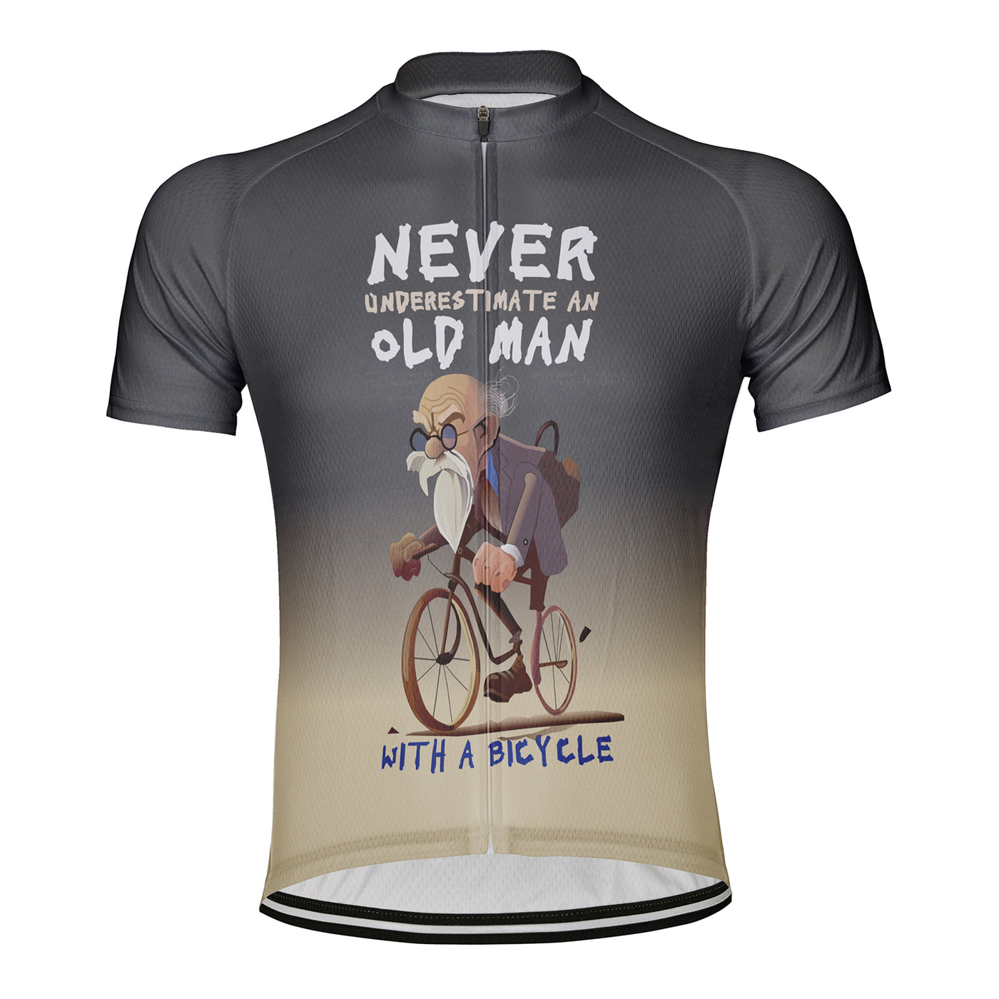 Customized Never Underestimate An Old Man With A Bicycle Men's Cycling Jersey Short Sleeve