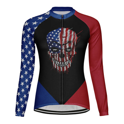 Customized USA America Women's Cycling Jersey Long Sleeve
