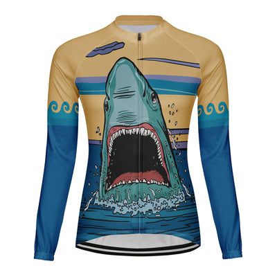 Customized Shark Women's Cycling Jersey Long Sleeve