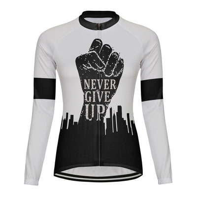 Customized Never Give Up Women's Cycling Jersey Long Sleeve