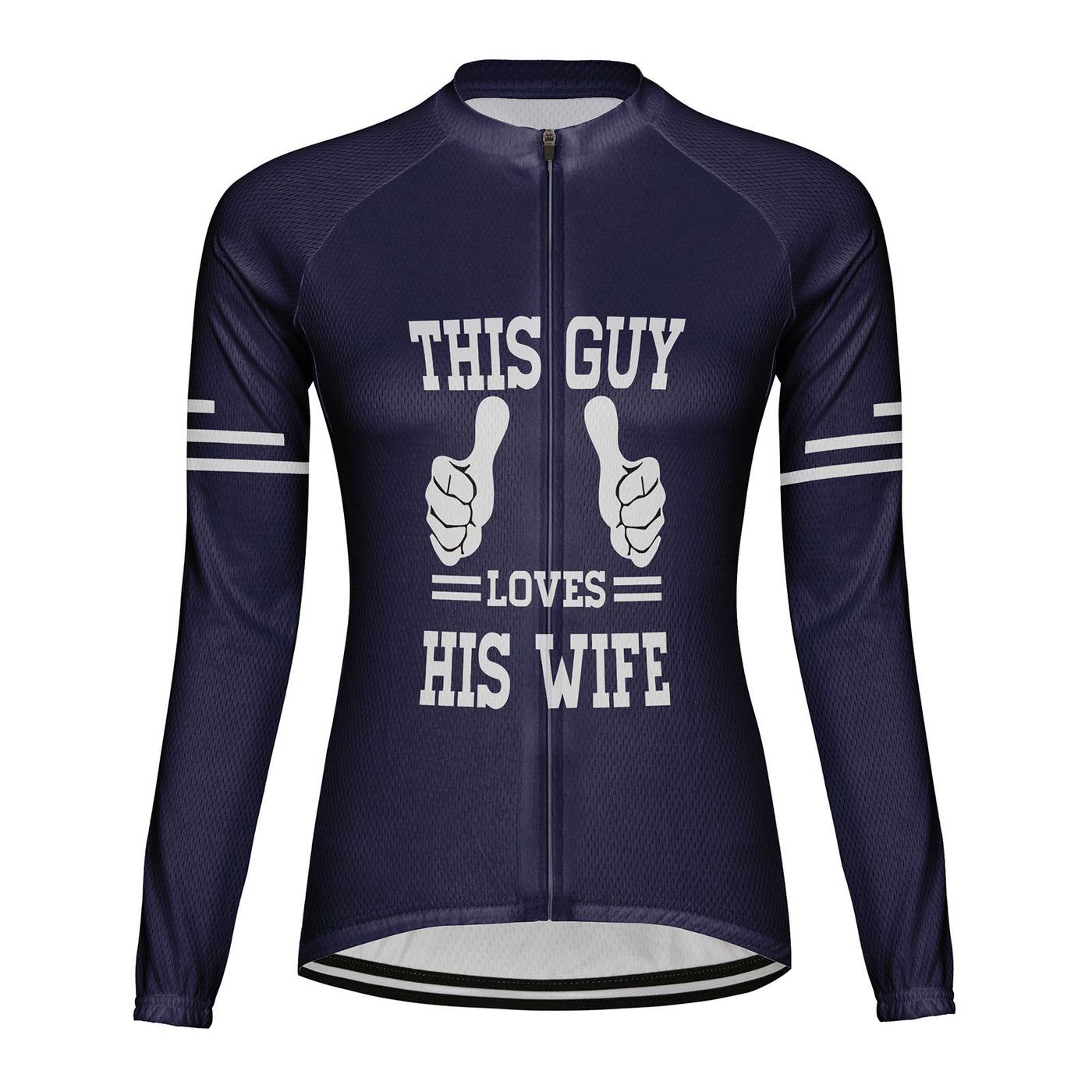 Customized This Guy Loves His Wife Women's Cycling Jersey Long Sleeve
