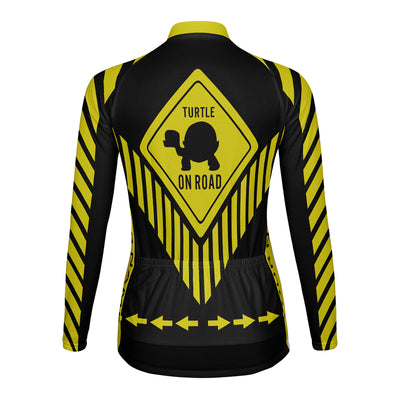 Customized Turtle On Road Women's Cycling Jersey Long Sleeve