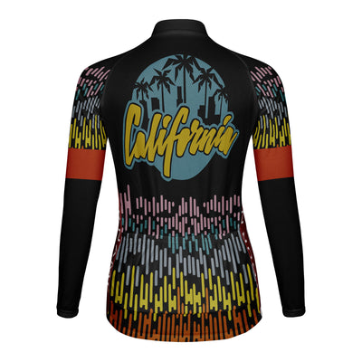 Customized California Women's Thermal Fleece Cycling Jersey Long Sleeve