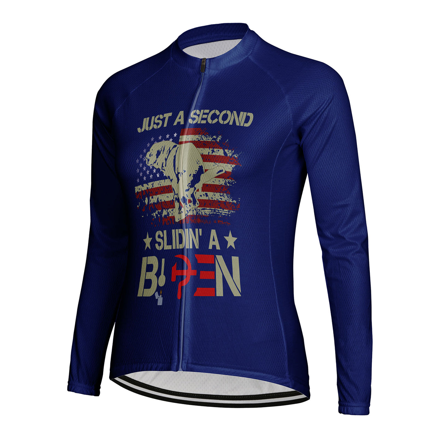 Customized Just A Second Slidin' A Biden Women's Thermal Fleece Cycling Jersey Long Sleeve