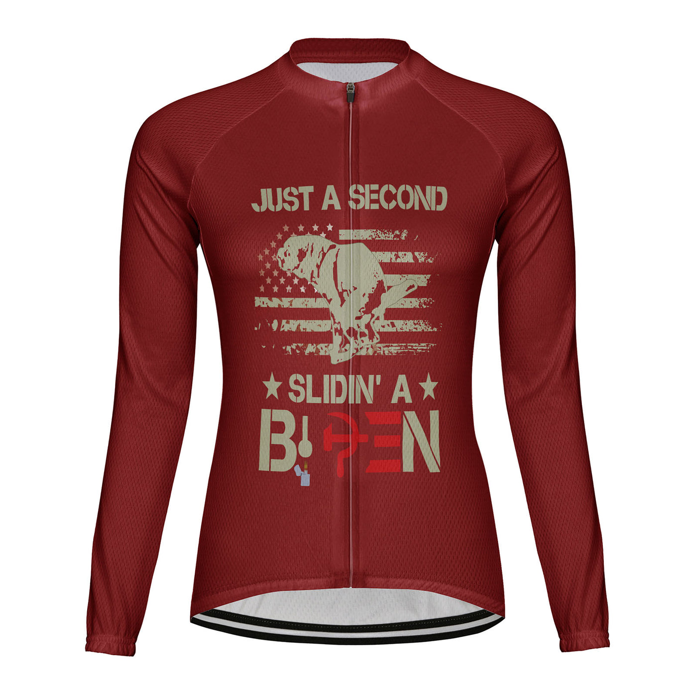 Customized Just A Second Slidin' A Biden Women's Cycling Jersey Long Sleeve