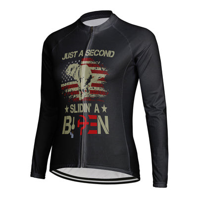 Customized Just A Second Slidin' A Biden Women's Cycling Jersey Long Sleeve