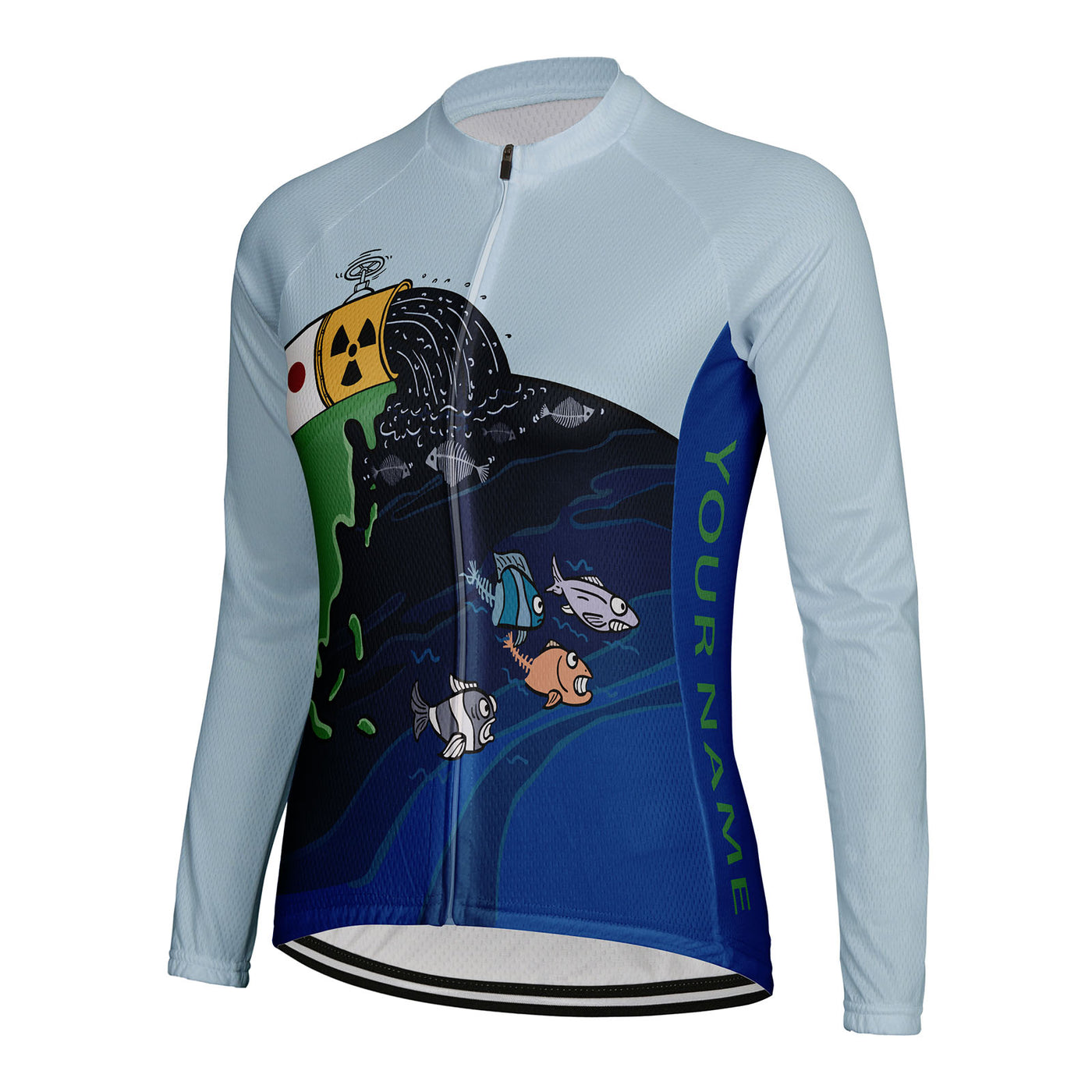 Customized Japan's Nuclear Sewage Discharge Women's Cycling Jersey Long Sleeve
