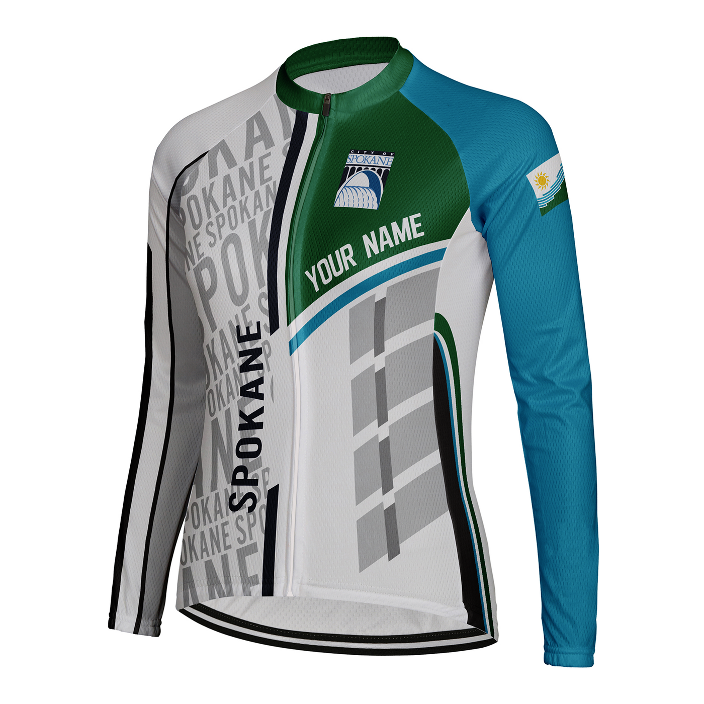 Customized Spokane Women's Thermal Fleece Cycling Jersey Long Sleeve