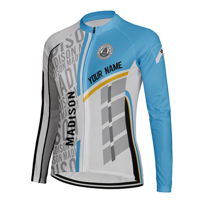 Customized Madison Women's Thermal Fleece Cycling Jersey Long Sleeve
