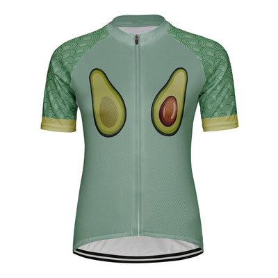 Customized Vegan Avocado Women's Cycling Jersey Short Sleeve
