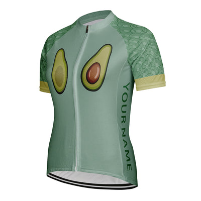 Customized Vegan Avocado Women's Cycling Jersey Short Sleeve
