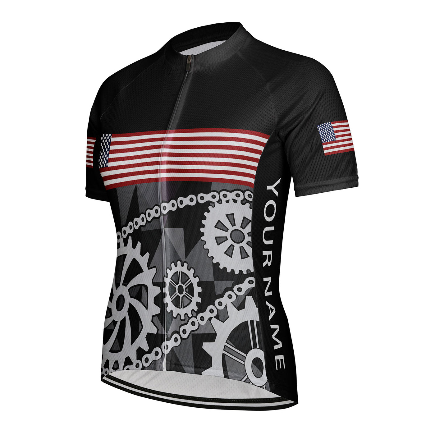 Customized USA America Women's Cycling Jersey Short Sleeve