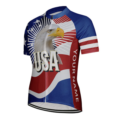 Customized USA America Women's Cycling Jersey Short Sleeve