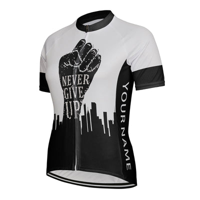 Customized Never Give Up Women's Cycling Jersey Short Sleeve