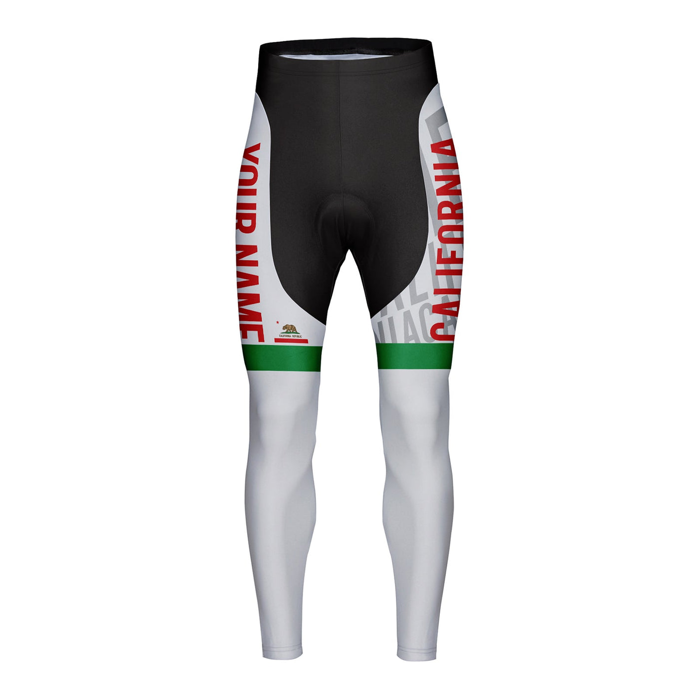 Customized California Unisex Thermal Fleece Cycling Tights Long Pants