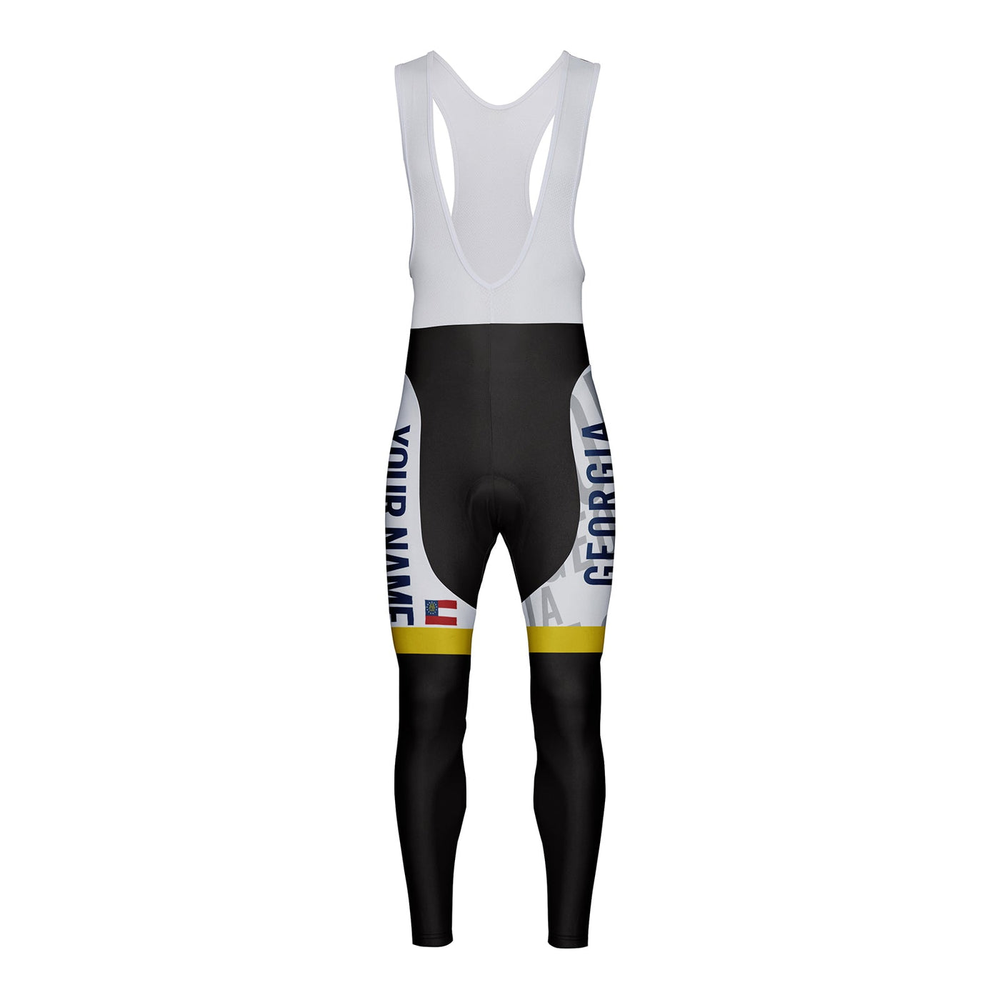 Customized Georgia Unisex Thermal Fleece Cycling Bib Tights Long Pants