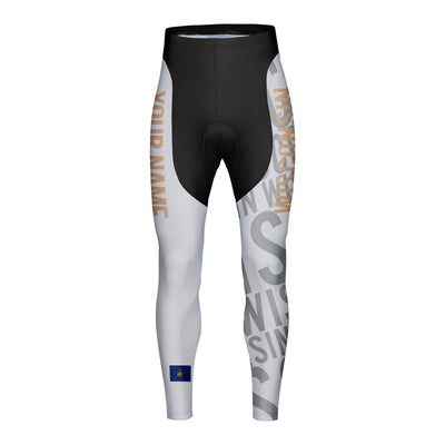 Customized Wisconsin Unisex Thermal Fleece Cycling Tights Long Pants