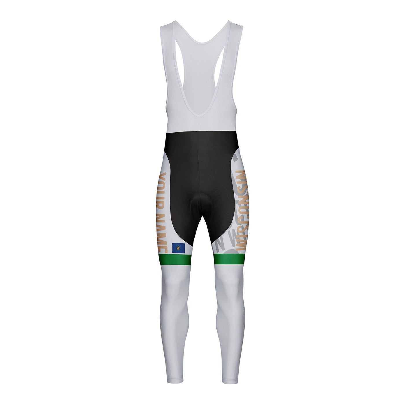 Customized Wisconsin Unisex Thermal Fleece Cycling Bib Tights Long Pants