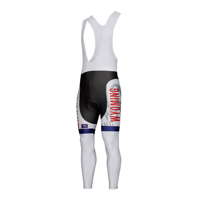 Customized Wyoming Unisex Thermal Fleece Cycling Bib Tights Long Pants