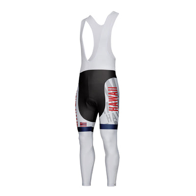 Customized Hawaii Unisex Thermal Fleece Cycling Bib Tights Long Pants