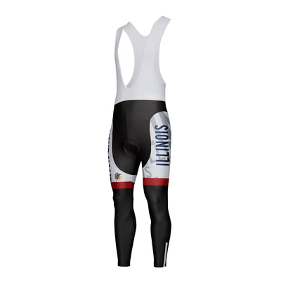 Customized Illinois Unisex Thermal Fleece Cycling Bib Tights Long Pants