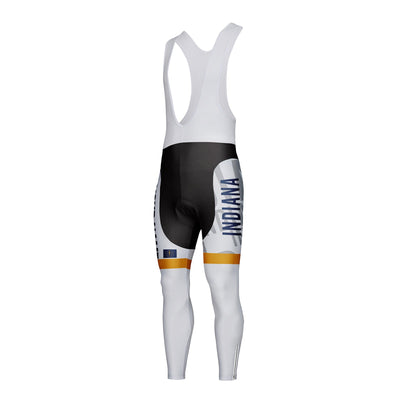 Customized Indiana Unisex Thermal Fleece Cycling Bib Tights Long Pants