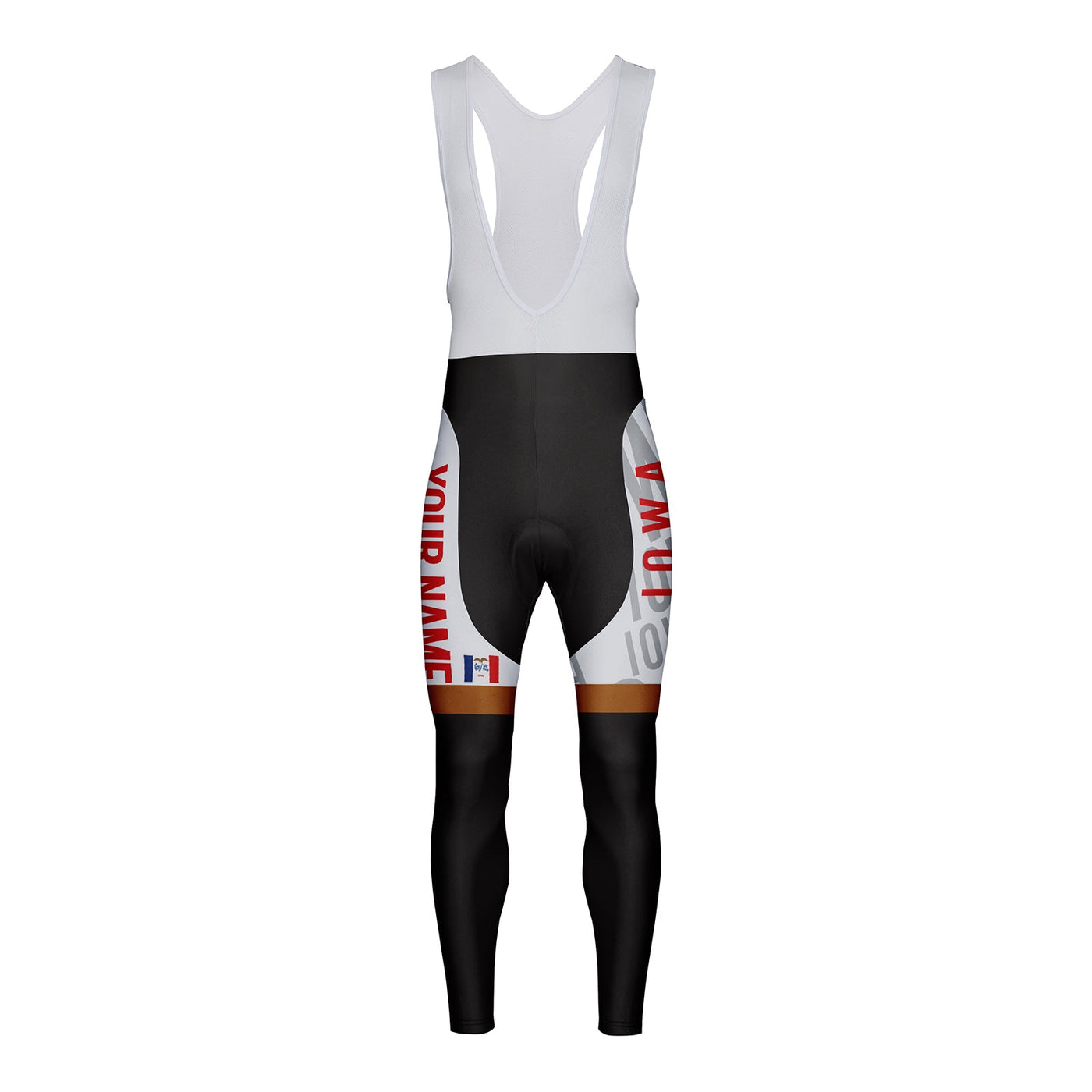 Customized Iowa Unisex Thermal Fleece Cycling Bib Tights Long Pants