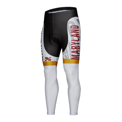 Customized Maryland Unisex Thermal Fleece Cycling Tights Long Pants