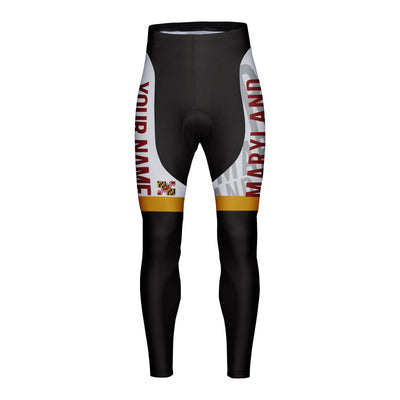 Customized Maryland Unisex Thermal Fleece Cycling Tights Long Pants