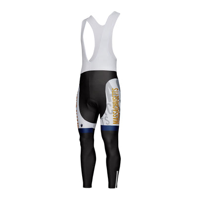 Customized Massachusetts Unisex Thermal Fleece Cycling Bib Tights Long Pants