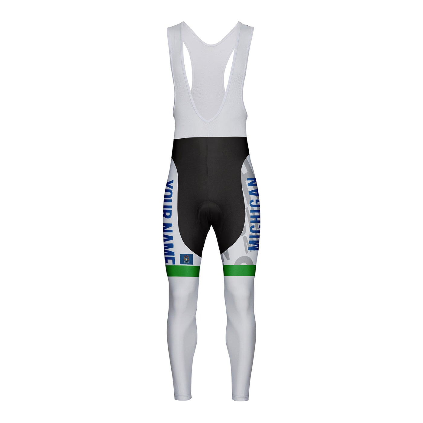 Customized Michigan Unisex Thermal Fleece Cycling Bib Tights Long Pants