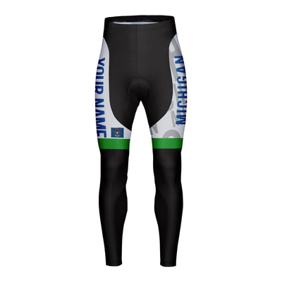 Customized Michigan Unisex Thermal Fleece Cycling Tights Long Pants